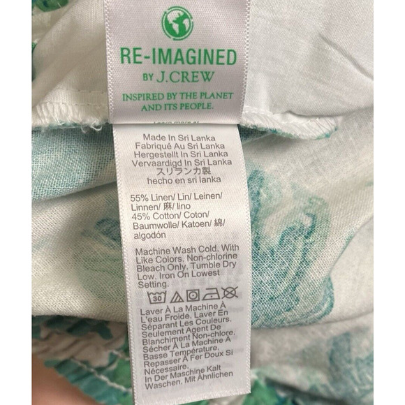 J. Crew Linen Pull On Drawstring Ankle Crop Pants Womens Size 6 Tropical $69 NEW - Picture 13 of 16